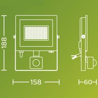Philips LED outdoor spotlight Lois UE Sensor, 14 W, 3,000 K IP65