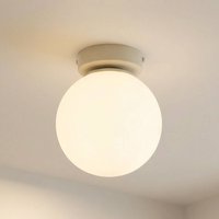 HELAM Taklampa Moonlight, sandfärgad, glas/metall, 1-lampa