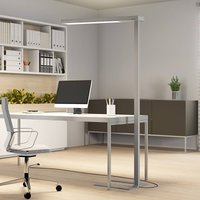Arcchio Lampadaire de bureau LED Susi, argent, capteur, variateur d'intensité