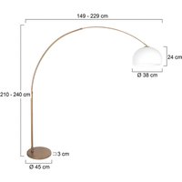 Steinhauer Bågformad golvlampa Sparkled Light brons/vit 240 cm plast