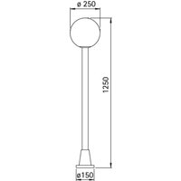 Albert Leuchten Path light with clear crystal sphere, black