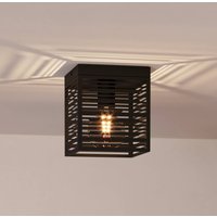 EGLO Plafonnier Piedritas, un abat-jour carré noir