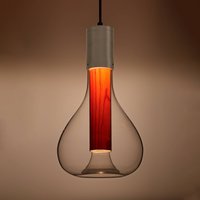 LZF LAMPS LZF Eris LED pendant lamp, glass, aluminium/cherry