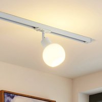 Lindby Linaro track spotlight, E14, white, Ø 10 cm, 1-phase