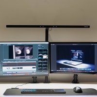 LED-monitorlampa MAULgate, sensor, dimbar, svart, klämma