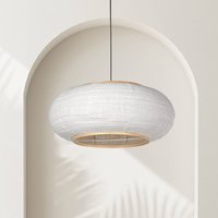 Steinhauer Sparkled Light pendant light, black/grey linen, Ø 60 cm
