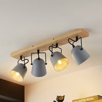 Lindby Adalin plafonnier à 4 lampes, gris