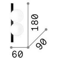 Ideallux Ideal Lux applique murale LED Ping Pong, blanc, à 2 lampes, verre opalin