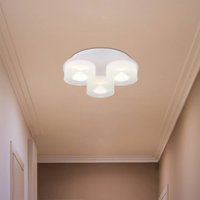 Globo Plafonnier LED Belinda, Ø 38 cm, blanc, à 3 lampes, verre