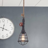 Näve Pendellampa i industridesign, svart