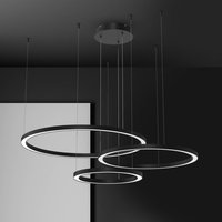Eko-Light Suspension LED Galaxia, plastique, noir, à 3 lampes, 85 W