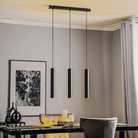 Euluna Suspension Eye, noir, à 3 lampes