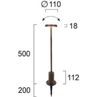 Viokef LED pedestal light Tango rust brown, height 50 cm metal, ground spike