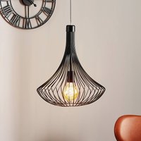 Lamkur Cage pendant light in black with cage shade