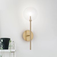 IDEAL LUX Equinoxe wall lamp, brass/clear, height 45 cm