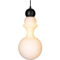 DESIGN BY US Paris 1920 pendant light, height 43 cm, glass, white