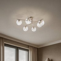 Domiluce Zoe ceiling light, beige, length 72 cm, 6-bulb, glass, E14