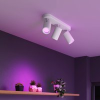 Calex Smart downlight, white, length 37 cm, 3-bulb GU10 LED RGBW