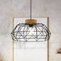 EGLO Padstowith hanging light, cage, wooden detail