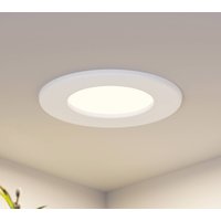 Prios LED-inbyggnadslampa Cadance, vit, 12 cm, CCT, IP44