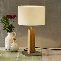 HerzBlut Dana table lamp with wooden base oak