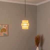 TK Lighting Calisto pendellampa, jute, naturbrun, enkel belysning, Ø 20 cm