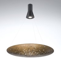 Fabbian Lens LED hanging light Ø 90 cm bronze
