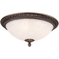 Maytoni taklampa Pascal, brons antik Ø 37 cm glas/metall
