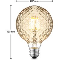 Lucande LED bulb E27 G95 4W 2,700K dimmable amber