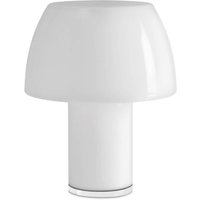 Nemo LED-Akku-Tischleuchte Lorosae, weiß, Glas, IP54, USB