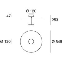 Linea Light LED-taklampa Stilo_S, vit, Ø 55 cm