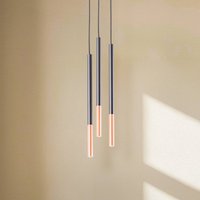 Euluna Thalassa pendant lamp, 3-bulb, G9, black/copper, round