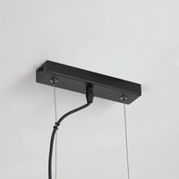 Searchlight Pendellampa Hessian, längd 60 cm, naturvit, linne/metall