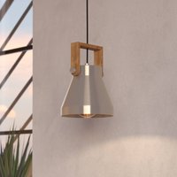 EGLO Cawton hänglampa, Ø 16 cm, stål/brunt, stål/trä