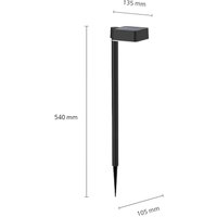 Philips LED-solcellslampa för jordspett Vynce, huvud 10,5 x 10,5 cm