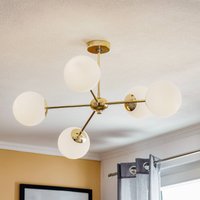 Euluna Dori ceiling light, 5-bulb, gold