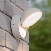 Lucide Applique murale LED Finn, blanc, métal, IP54, détecteur jour/nuit