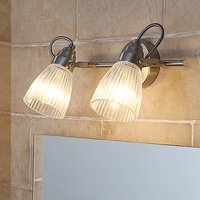 Lindby Kara bathroom wall light, 31 cm, 2-bulb, glass, IP44, G9