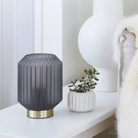 Beacon Lighting Beacon table lamp Clancy, smoky grey glass shade, height 17 cm