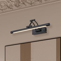 Herron LED-væglampe med batteri, mat sort, bredde 43 cm, CCT