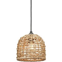 PR Home Hängeleuchte Cebu, Ø 17 cm, Lampakanay, naturbraun
