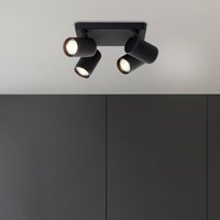 Brilliant LED downlight Marty, length 22 cm, sand black, 4-bulb.