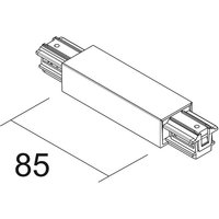 Ivela central power feed SQUARE 48 V, white, plastic