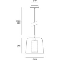 miloox by Sforzin Hänglampa Frida, dubbelskärm glas, yttre blå