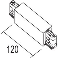 Ivela longitudinal connector, feed option, silver