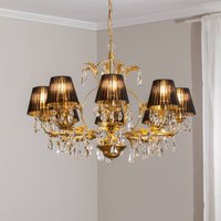 ONLI Ljuskrona Karen 8 lampor guld/svart