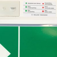 B-Safety LED emergency exit light C-Lux Standard, central supply