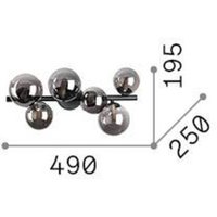 Ideallux Ideal Lux taklampa Perlage, rökgrå, glas, 6 lampor