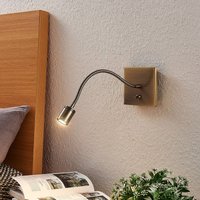 Lindby LED-vägglampa Mayar, 2, mässing, läslampa, 11 cm