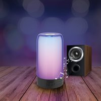 Prios LED-bordslampa Valtari, vit, höjd 19 cm, RGB